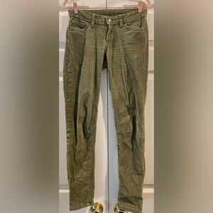 Patagonia Pants Women's 25 Olive Khaki Straight Classic Organic Cotton Corduroy